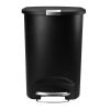 Black 13-Gallon Kitchen Trash Can with Foot Pedal Step Lid