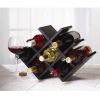 8-Bottle Mariposa Wine Rack Modern Design Dark Brown Finish