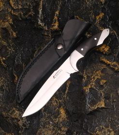 9 Chrome Integrated Steel High Hardness Outdoor Survival Knife (Color: black)