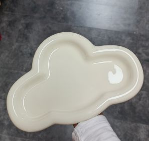 Ins Style Good-looking South Korea Cream Tableware Ceramic Cloud Dessert Plate (Option: Cream White-23.5x16cm)